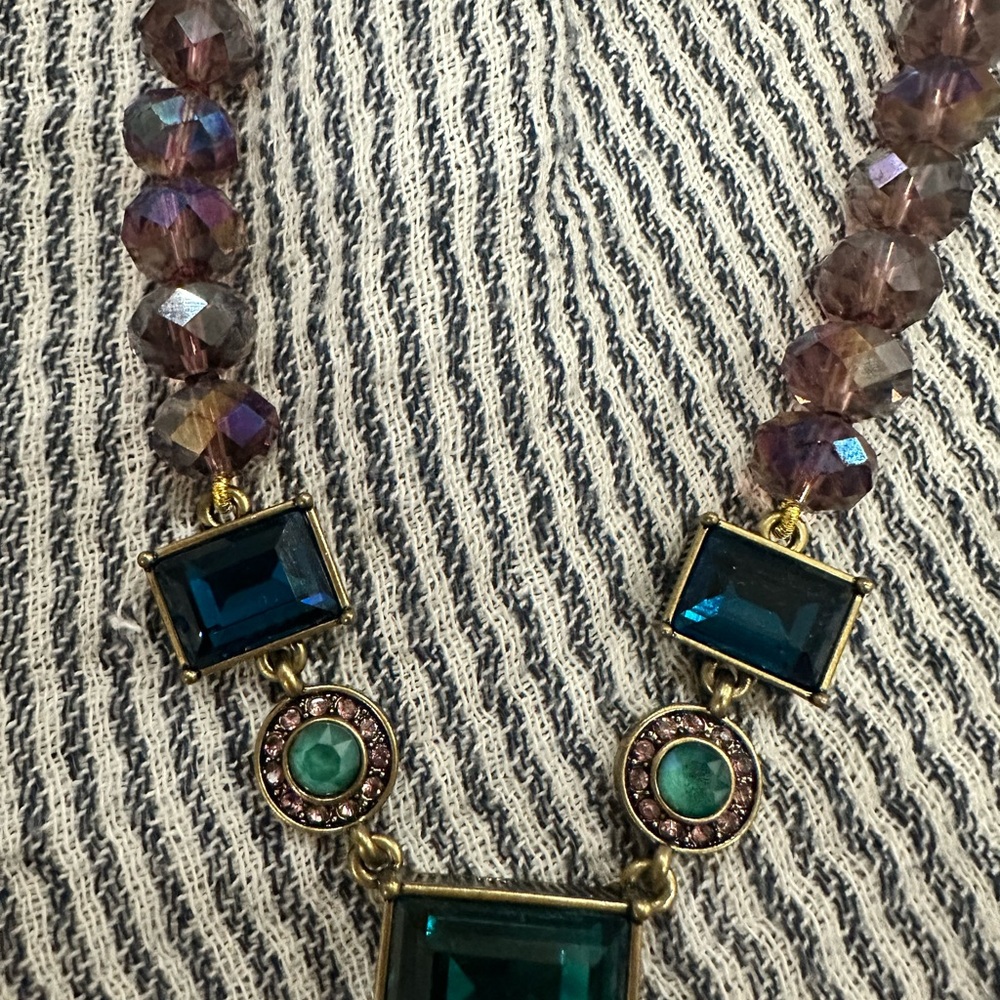 Heidi Daus purple and multicolored crystal drop necklace - Picture 4 of 13